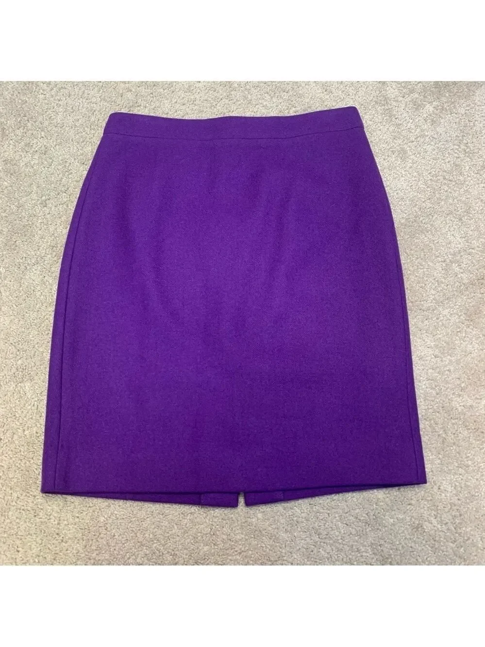 J Crew Purple Wool Pencil Skirt Sz 2